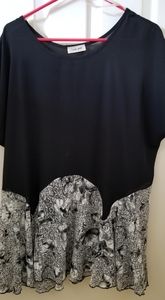 Black lace edged top